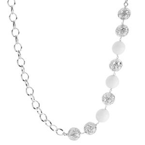 Silver With White Pearl Necklace (JB0039)